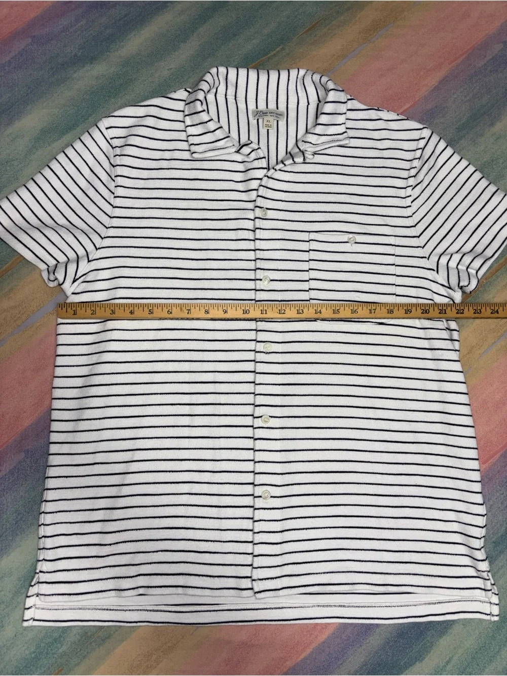 J.CREW Short-Sleeve Beach Terry Camp-Collar Shirt size XL